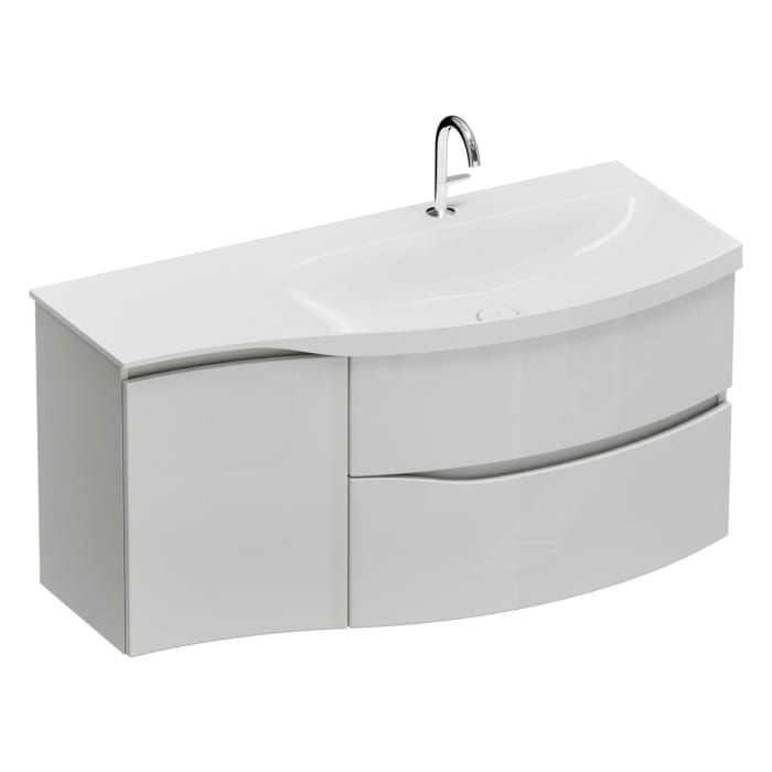 burgbad Sinea 3.0 Mineralguss-Waschtisch mit Unterschrank, 122 cm, mit Griffleiste G0167