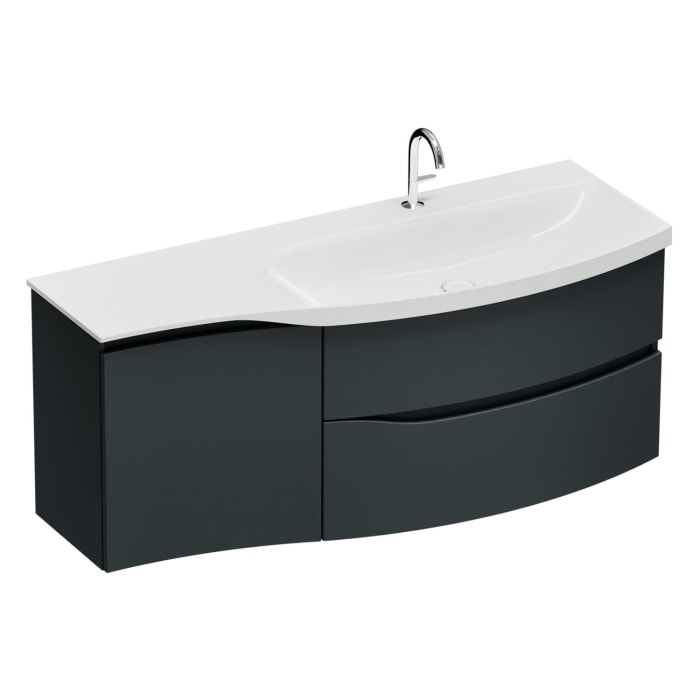 burgbad Sinea 3.0 Mineralguss-Waschtisch mit Unterschrank, 142 cm, mit Griffleiste G0167