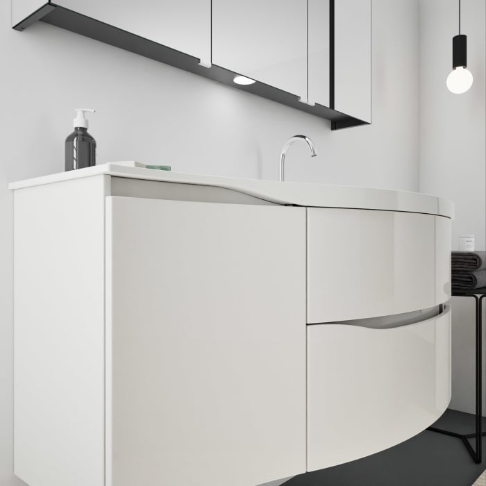 burgbad Sinea 3.0 Mineralguss-Waschtisch mit Unterschrank, 122 cm, mit Griffleiste G0167