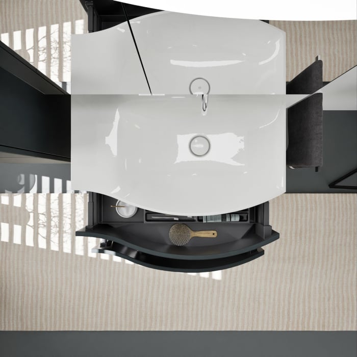 burgbad Sinea 3.0 Mineralguss-Waschtisch mit Unterschrank, 77 cm, mit Griffleiste G0167