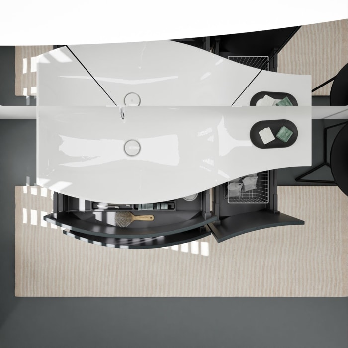 burgbad Sinea 3.0 Mineralguss-Waschtisch mit Unterschrank, 122 cm, mit Griffleiste G0167