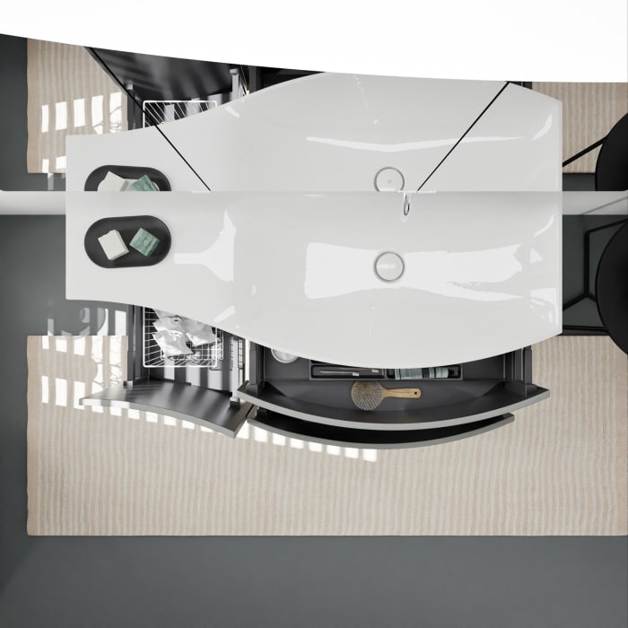 burgbad Sinea 3.0 Mineralguss-Waschtisch mit Unterschrank, 122 cm, mit Griffleiste G0167