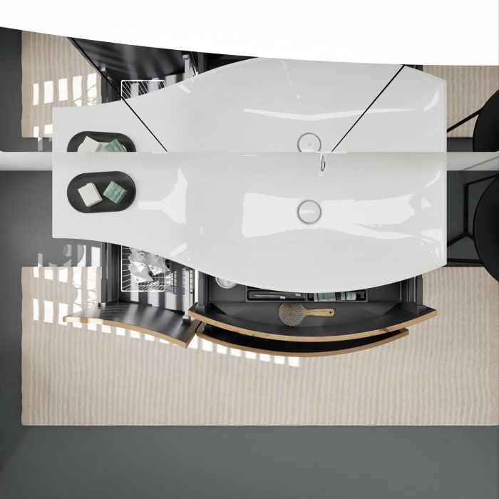 burgbad Sinea 3.0 Mineralguss-Waschtisch mit Unterschrank, 122 cm, mit Griffleiste G0292