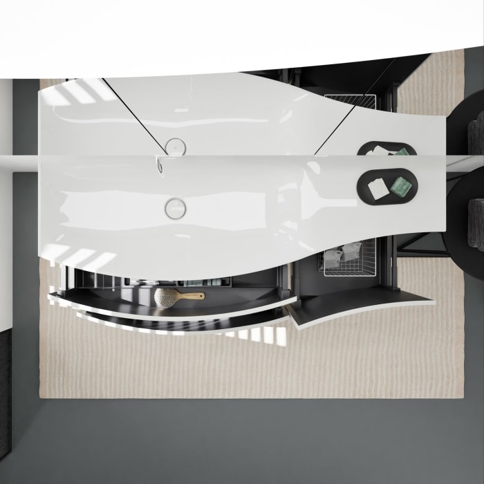 burgbad Sinea 3.0 Mineralguss-Waschtisch mit Unterschrank, 142 cm, mit Griffleiste G0167