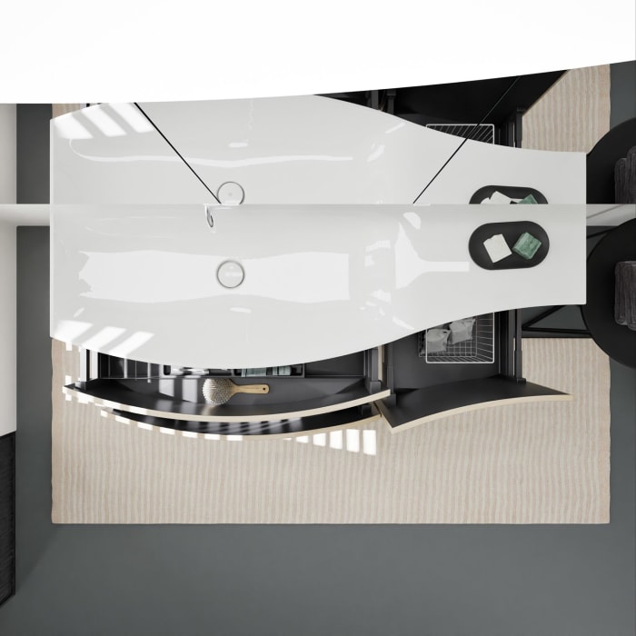 burgbad Sinea 3.0 Mineralguss-Waschtisch mit Unterschrank, 142 cm, mit Griffleiste G0292