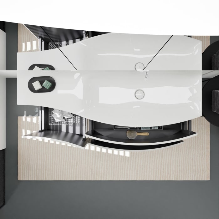 burgbad Sinea 3.0 Mineralguss-Waschtisch mit Unterschrank, 142 cm, mit Griffleiste G0167
