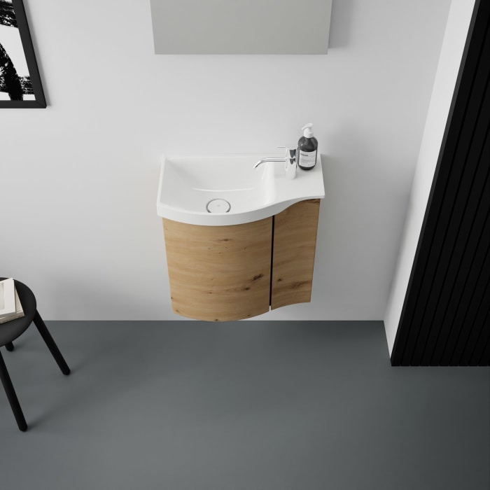 burgbad Sinea 3.0 Mineralguss-Waschtisch mit Unterschrank, 52 cm