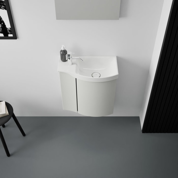 burgbad Sinea 3.0 Mineralguss-Waschtisch mit Unterschrank, 52 cm