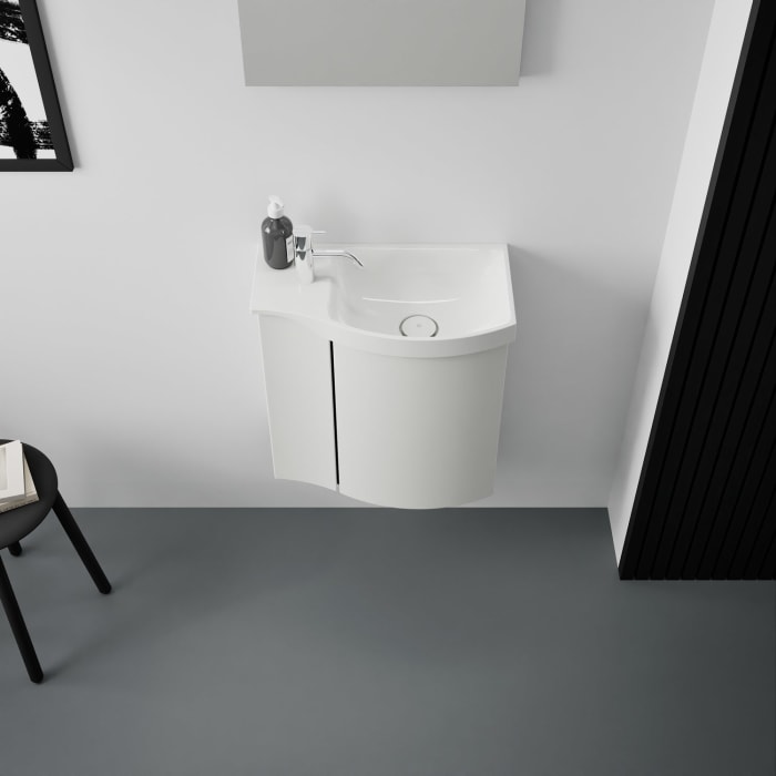 burgbad Sinea 3.0 Mineralguss-Waschtisch mit Unterschrank, 52 cm