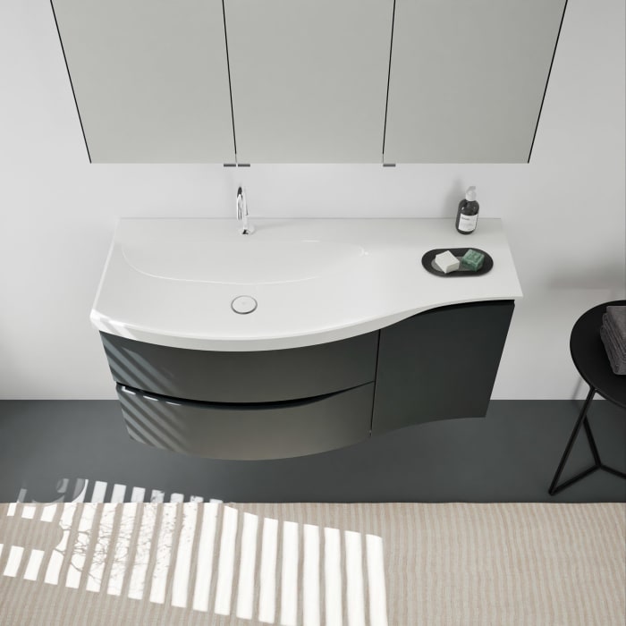 burgbad Sinea 3.0 Mineralguss-Waschtisch mit Unterschrank, 122 cm, mit Griffleiste G0167