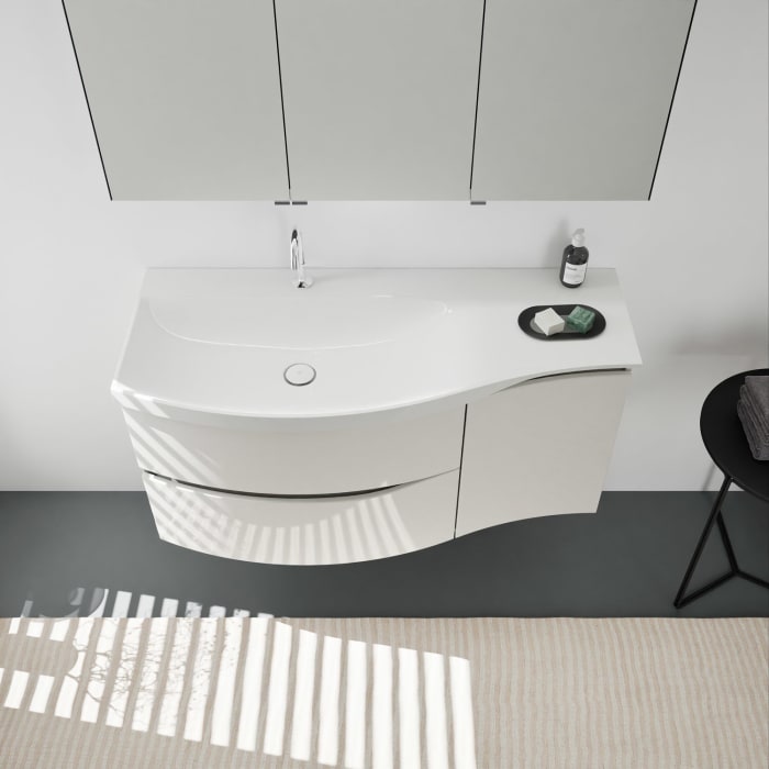 burgbad Sinea 3.0 Mineralguss-Waschtisch mit Unterschrank, 122 cm, mit Griffleiste G0167