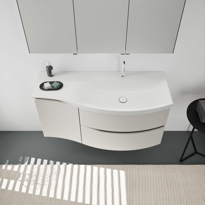 burgbad Sinea 3.0 Mineralguss-Waschtisch mit Unterschrank, 122 cm, mit Griffleiste G0167