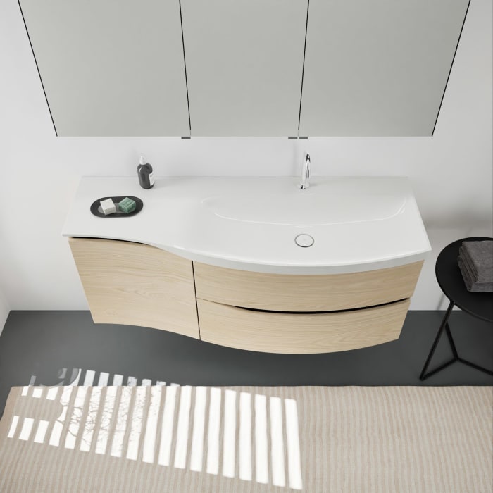 burgbad Sinea 3.0 Mineralguss-Waschtisch mit Unterschrank, 142 cm, mit Griffleiste G0292