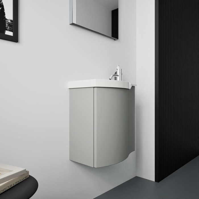 burgbad Sinea 3.0 Mineralguss-Waschtisch mit Unterschrank, 52 cm