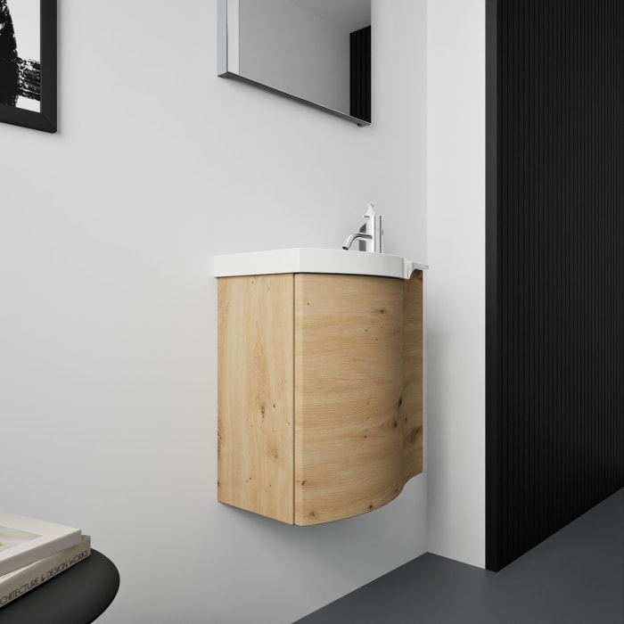 burgbad Sinea 3.0 Mineralguss-Waschtisch mit Unterschrank, 52 cm