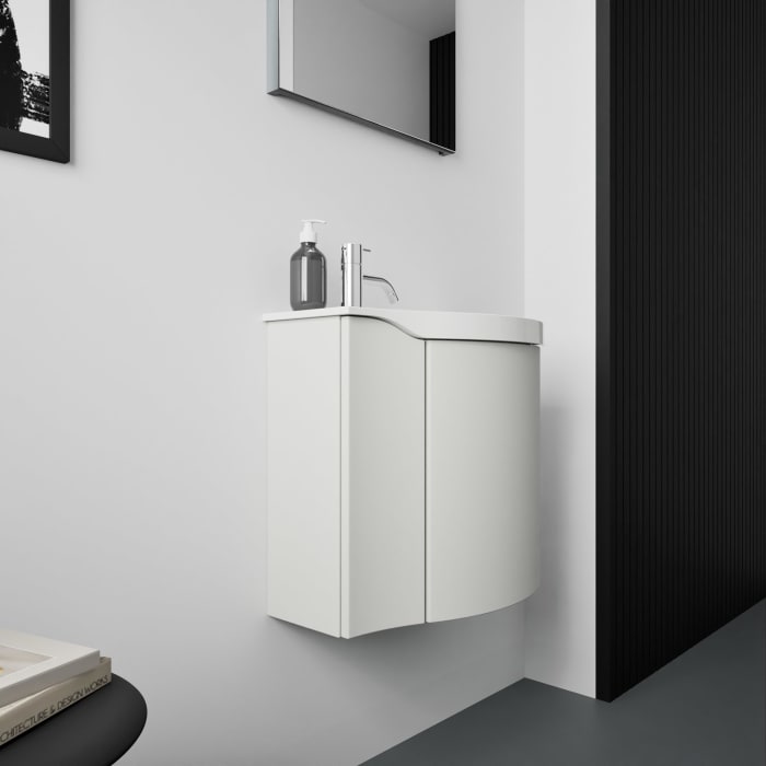 burgbad Sinea 3.0 Mineralguss-Waschtisch mit Unterschrank, 52 cm