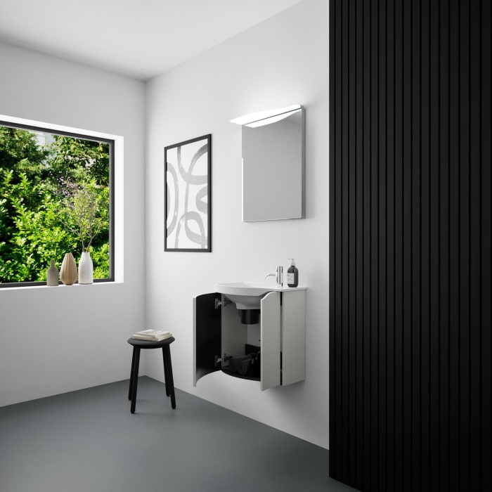 burgbad Sinea 3.0 Mineralguss-Waschtisch mit Unterschrank, 52 cm