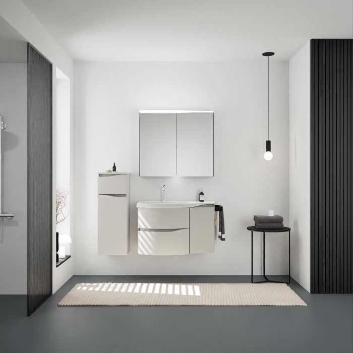 burgbad Sinea 3.0 Mineralguss-Waschtisch mit Unterschrank, 92 cm, mit Griffleiste G0167