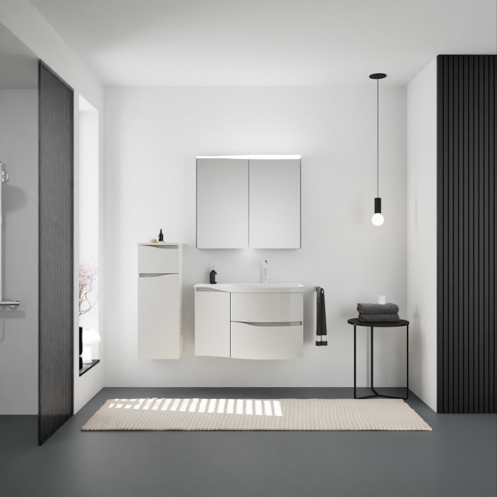 burgbad Sinea 3.0 Mineralguss-Waschtisch mit Unterschrank, 92 cm, mit Griffleiste G0167