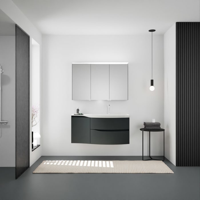 burgbad Sinea 3.0 Mineralguss-Waschtisch mit Unterschrank, 122 cm, mit Griffleiste G0167