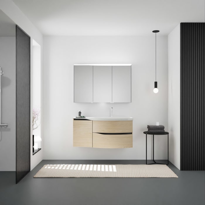 burgbad Sinea 3.0 Mineralguss-Waschtisch mit Unterschrank, 122 cm, mit Griffleiste G0292