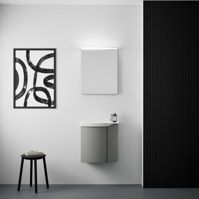 burgbad Sinea 3.0 Mineralguss-Waschtisch mit Unterschrank, 52 cm