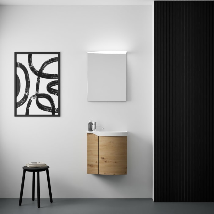 burgbad Sinea 3.0 Mineralguss-Waschtisch mit Unterschrank, 52 cm