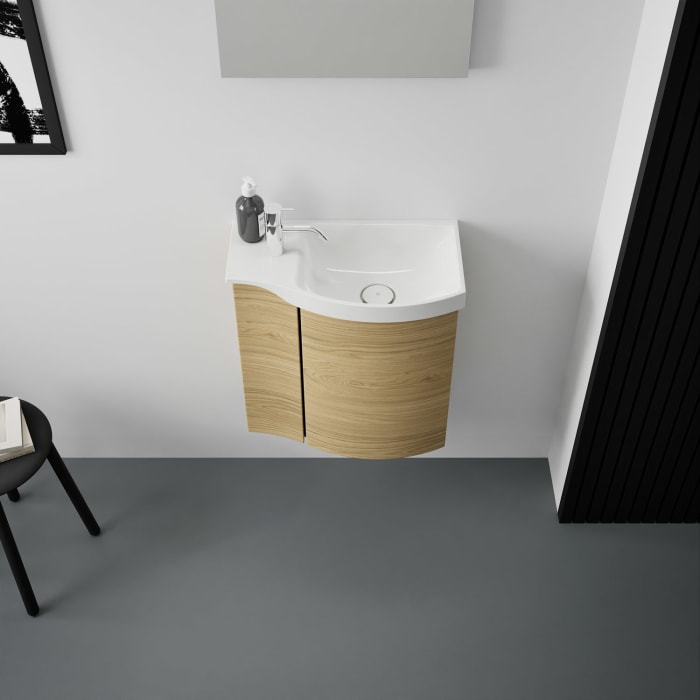 burgbad Sinea 3.0 Mineralguss-Waschtisch mit Unterschrank, 52 cm