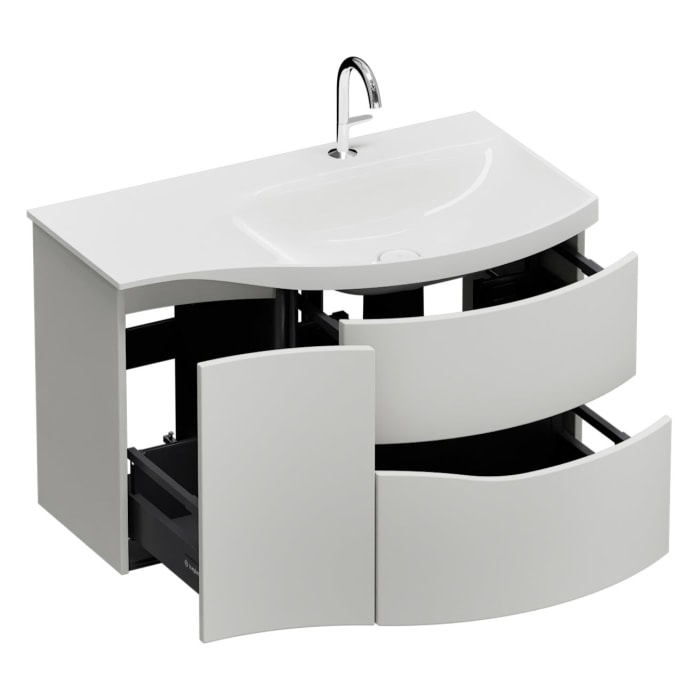 burgbad Sinea 3.0 Mineralguss-Waschtisch mit Unterschrank, 92 cm, mit Griffleiste G0167