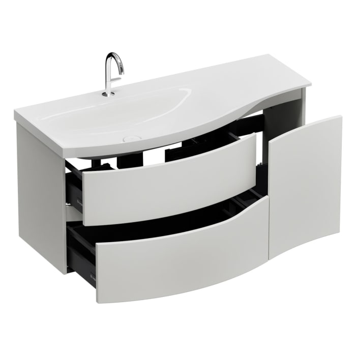 burgbad Sinea 3.0 Mineralguss-Waschtisch mit Unterschrank, 122 cm, mit Griffleiste G0167