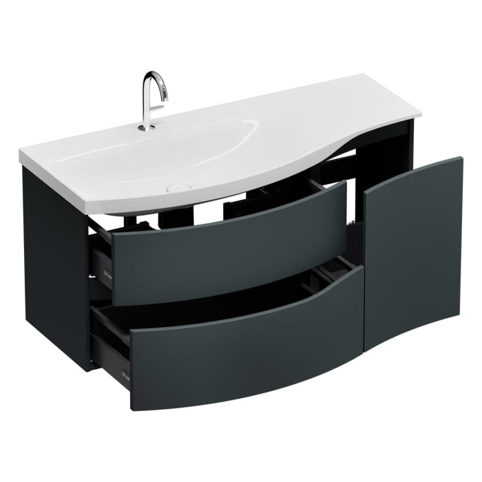 burgbad Sinea 3.0 Mineralguss-Waschtisch mit Unterschrank, 122 cm, mit Griffleiste G0167