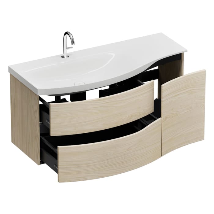 burgbad Sinea 3.0 Mineralguss-Waschtisch mit Unterschrank, 122 cm, mit Griffleiste G0292