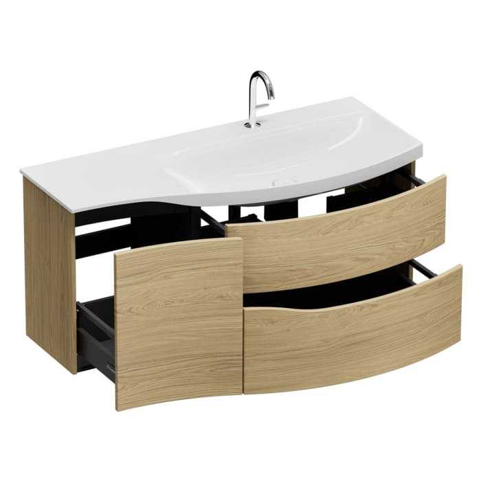 burgbad Sinea 3.0 Mineralguss-Waschtisch mit Unterschrank, 122 cm, mit Griffleiste G0292