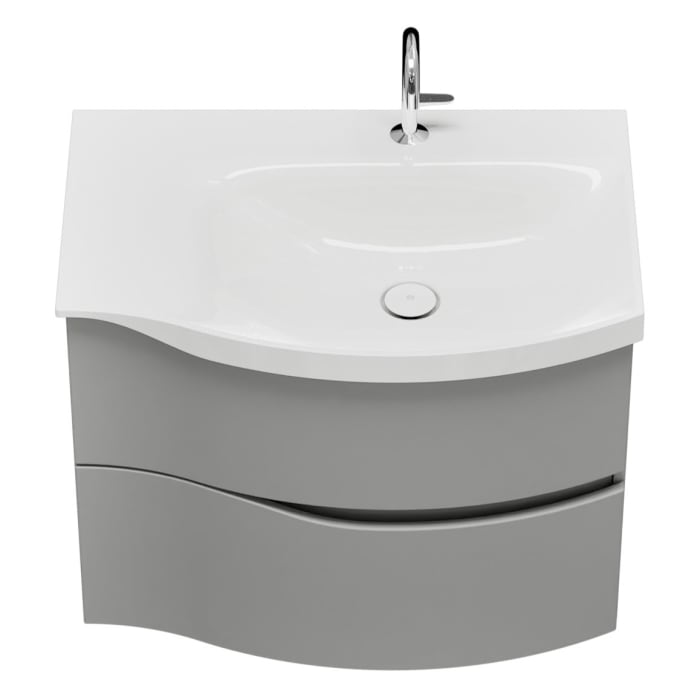 burgbad Sinea 3.0 Mineralguss-Waschtisch mit Unterschrank, 77 cm, mit Griffleiste G0167