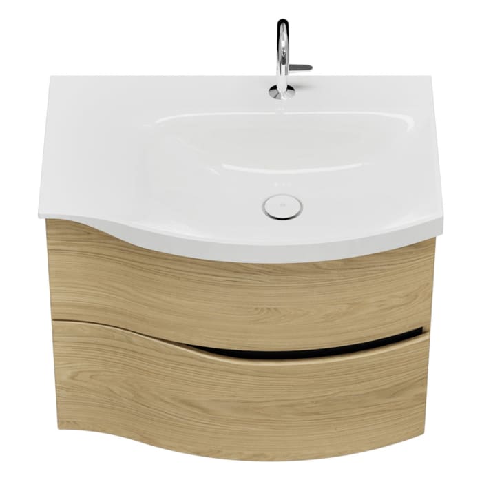 burgbad Sinea 3.0 Mineralguss-Waschtisch mit Unterschrank, 77 cm, mit Griffleiste G0292