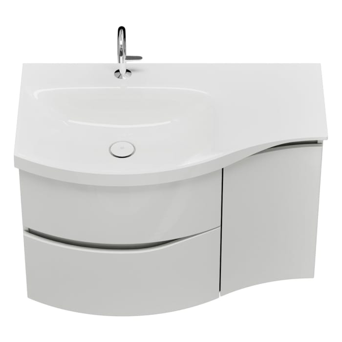 burgbad Sinea 3.0 Mineralguss-Waschtisch mit Unterschrank, 92 cm, mit Griffleiste G0167