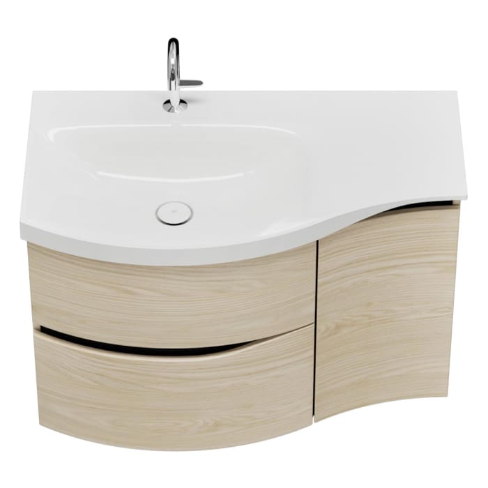 burgbad Sinea 3.0 Mineralguss-Waschtisch mit Unterschrank, 92 cm, mit Griffleiste G0292