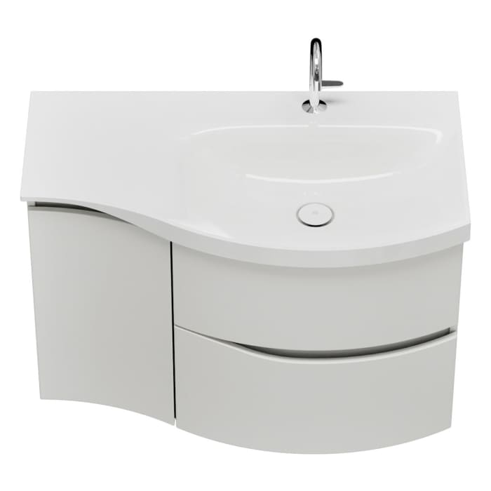 burgbad Sinea 3.0 Mineralguss-Waschtisch mit Unterschrank, 92 cm, mit Griffleiste G0167