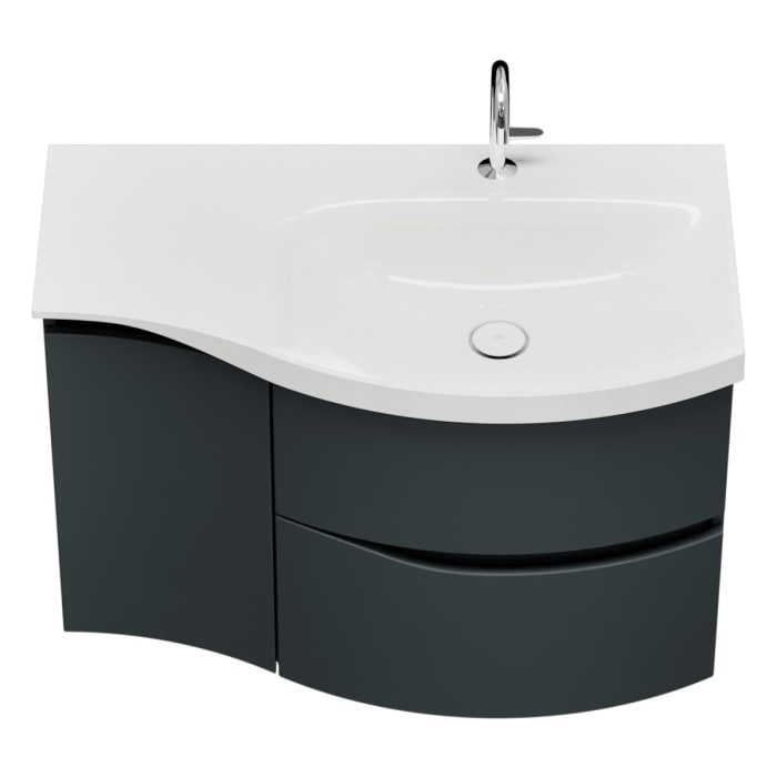 burgbad Sinea 3.0 Mineralguss-Waschtisch mit Unterschrank, 92 cm, mit Griffleiste G0167