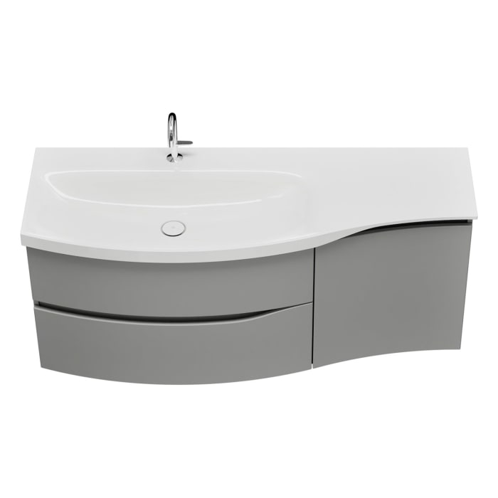 burgbad Sinea 3.0 Mineralguss-Waschtisch mit Unterschrank, 142 cm, mit Griffleiste G0167