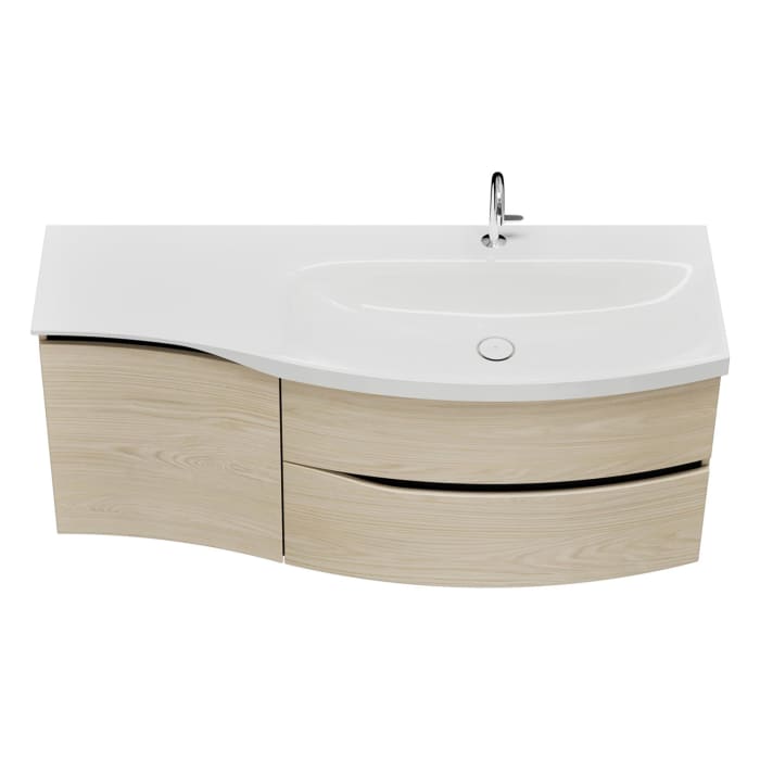 burgbad Sinea 3.0 Mineralguss-Waschtisch mit Unterschrank, 142 cm, mit Griffleiste G0292