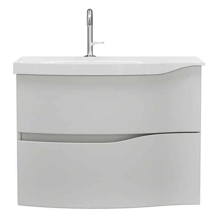 burgbad Sinea 3.0 Mineralguss-Waschtisch mit Unterschrank, 77 cm, mit Griffleiste G0167