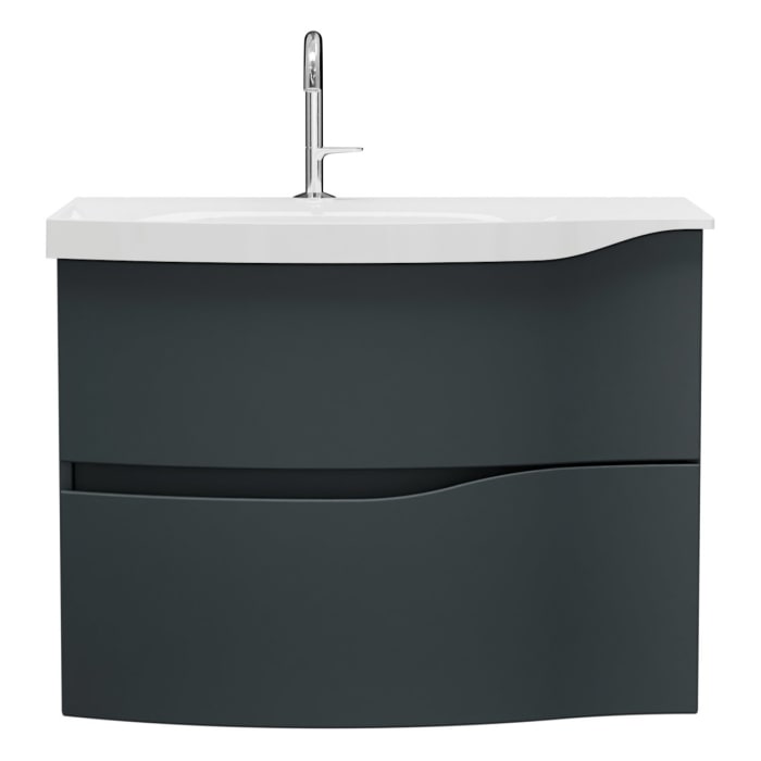 burgbad Sinea 3.0 Mineralguss-Waschtisch mit Unterschrank, 77 cm, mit Griffleiste G0167