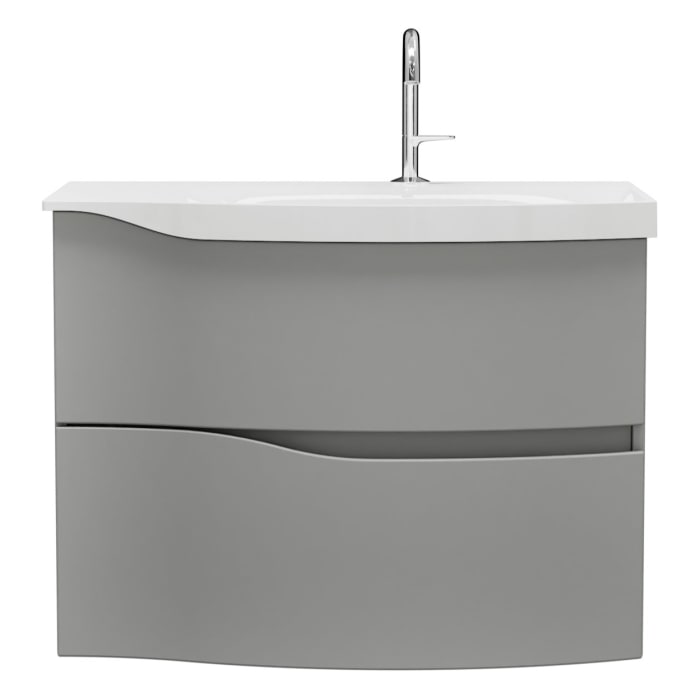 burgbad Sinea 3.0 Mineralguss-Waschtisch mit Unterschrank, 77 cm, mit Griffleiste G0167