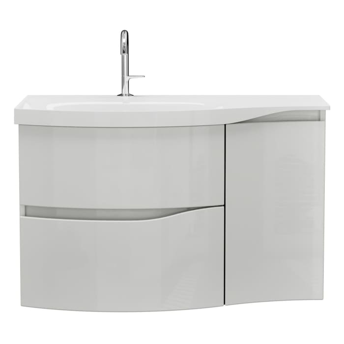 burgbad Sinea 3.0 Mineralguss-Waschtisch mit Unterschrank, 92 cm, mit Griffleiste G0167