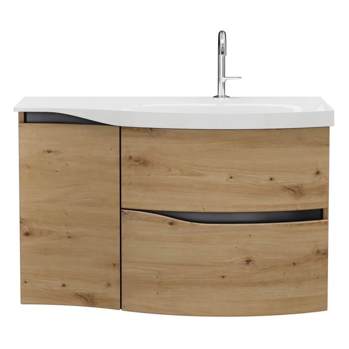 burgbad Sinea 3.0 Mineralguss-Waschtisch mit Unterschrank, 92 cm, mit Griffleiste G0292