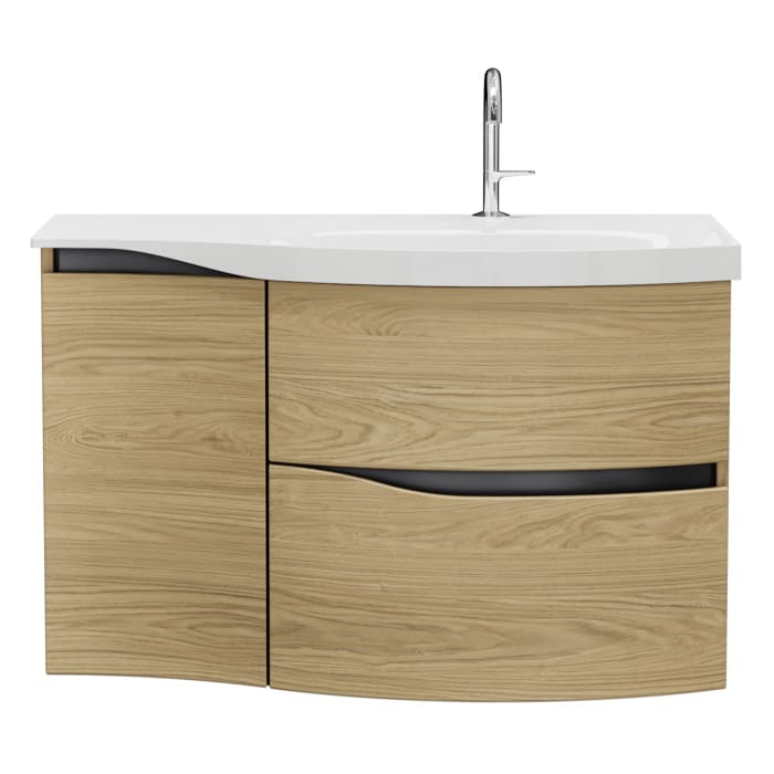 burgbad Sinea 3.0 Mineralguss-Waschtisch mit Unterschrank, 92 cm, mit Griffleiste G0292