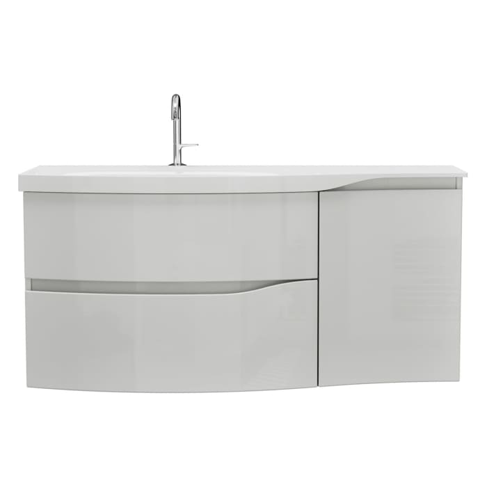 burgbad Sinea 3.0 Mineralguss-Waschtisch mit Unterschrank, 122 cm, mit Griffleiste G0167