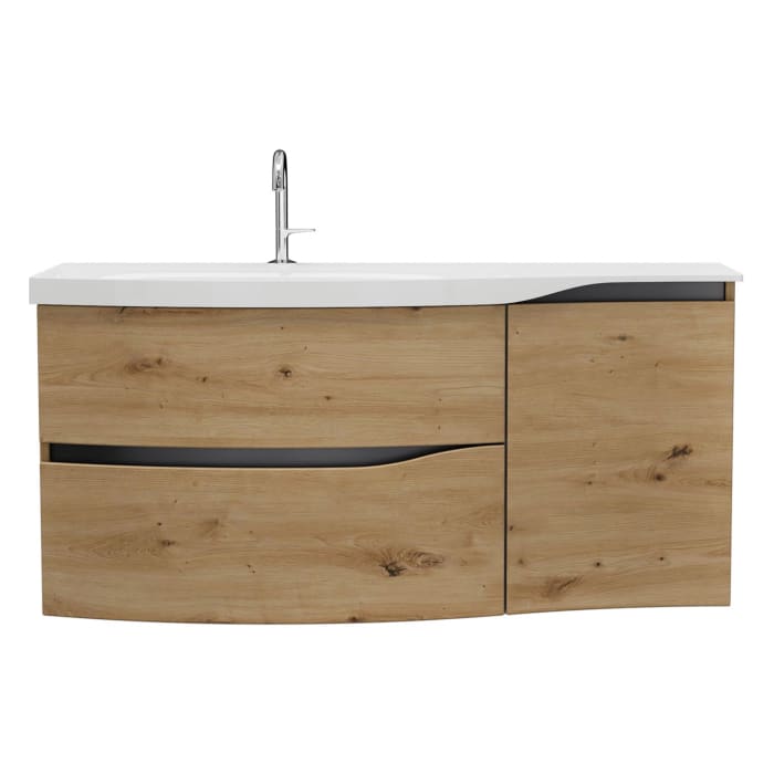 burgbad Sinea 3.0 Mineralguss-Waschtisch mit Unterschrank, 122 cm, mit Griffleiste G0292