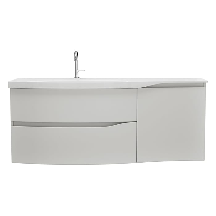 burgbad Sinea 3.0 Mineralguss-Waschtisch mit Unterschrank, 142 cm, mit Griffleiste G0167